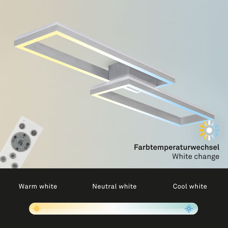 Brilo - LED RGBW Prigušivi nadgradni luster FRAME 2xLED/21W/230V 2700-6500K + Daljinski upravljač