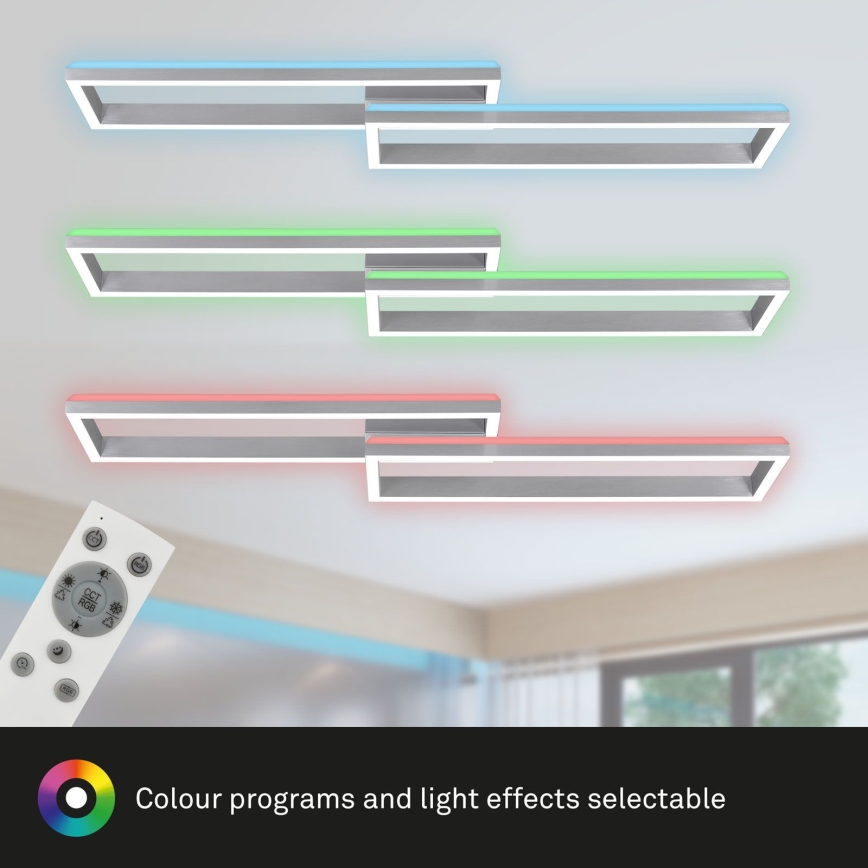 Brilo - LED RGBW Prigušivi nadgradni luster FRAME 2xLED/21W/230V 2700-6500K + Daljinski upravljač