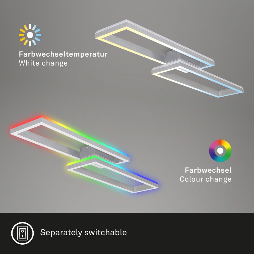 Brilo - LED RGBW Prigušivi nadgradni luster FRAME 2xLED/21W/230V 2700-6500K + Daljinski upravljač