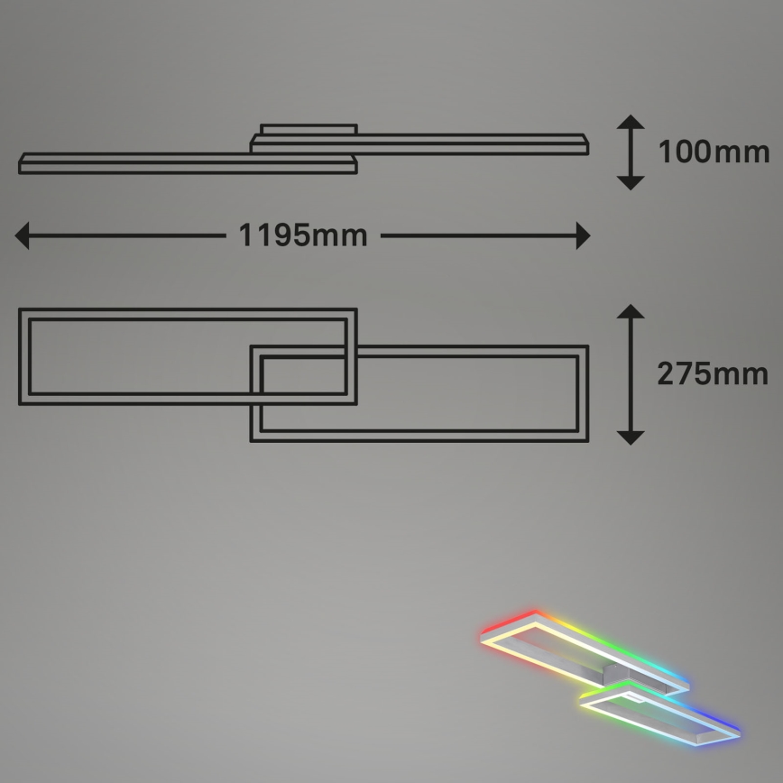 Brilo - LED RGBW Prigušivi nadgradni luster FRAME 2xLED/21W/230V 2700-6500K + Daljinski upravljač