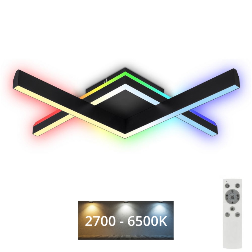 Brilo - LED RGBW Prigušivi nadgradni luster FRAME 2xLED/9W/230V 2700-6500K + Daljinski upravljač