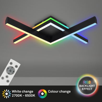 Brilo - LED RGBW Prigušivi nadgradni luster FRAME 2xLED/9W/230V 2700-6500K + Daljinski upravljač