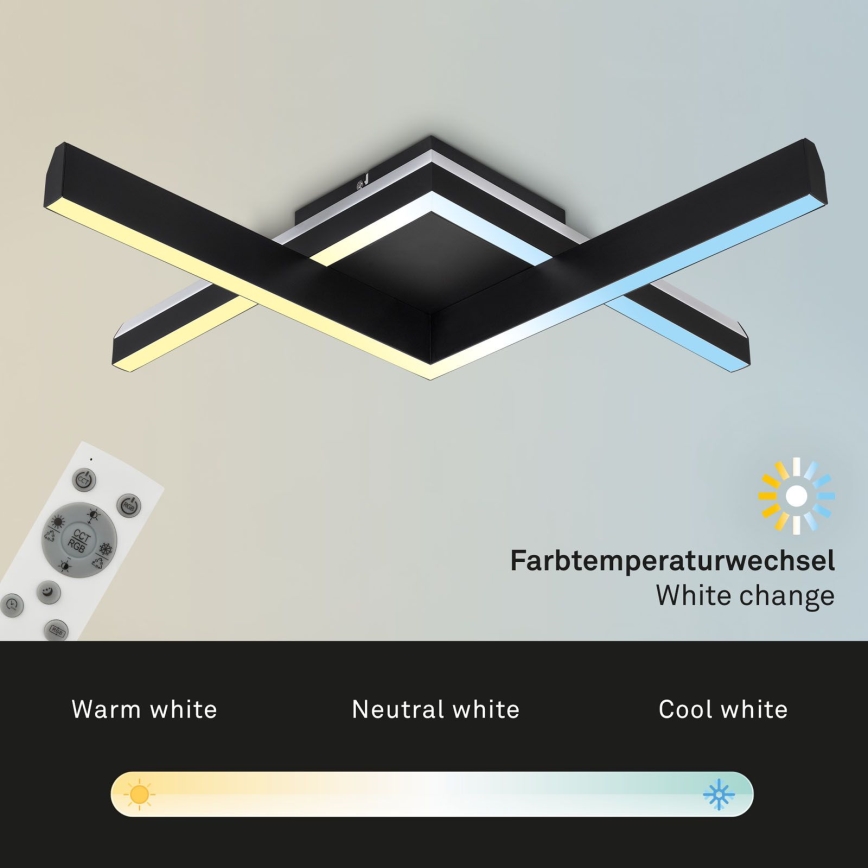 Brilo - LED RGBW Prigušivi nadgradni luster FRAME 2xLED/9W/230V 2700-6500K + Daljinski upravljač