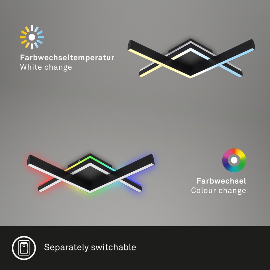 Brilo - LED RGBW Prigušivi nadgradni luster FRAME 2xLED/9W/230V 2700-6500K + Daljinski upravljač