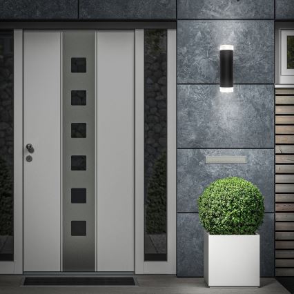 Brilo - LED spoljašnje zidno svetlo 2xGU10/4,7W/230V IP44 4000K crna