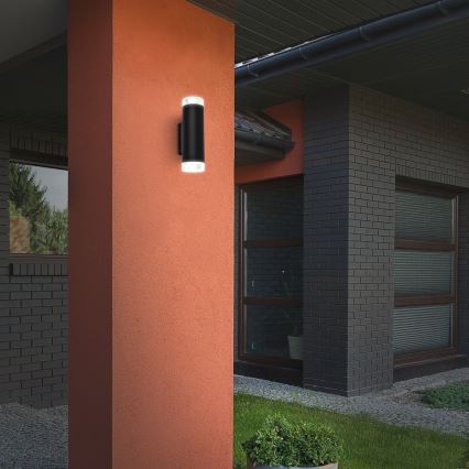 Brilo - LED spoljašnje zidno svetlo 2xGU10/4,7W/230V IP44 4000K crna