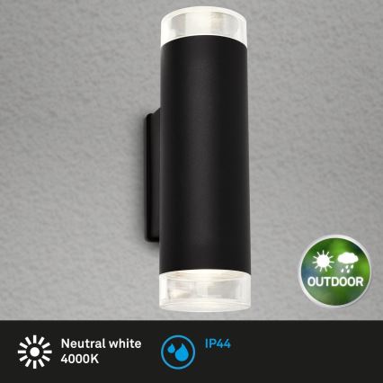 Brilo - LED spoljašnje zidno svetlo 2xGU10/4,7W/230V IP44 4000K crna