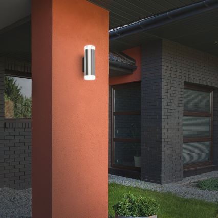 Brilo - LED Spoljna zidna lampa 2xGU10/4,7W/230V IP44 4000K mat krom