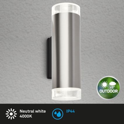 Brilo - LED Spoljna zidna lampa 2xGU10/4,7W/230V IP44 4000K mat krom