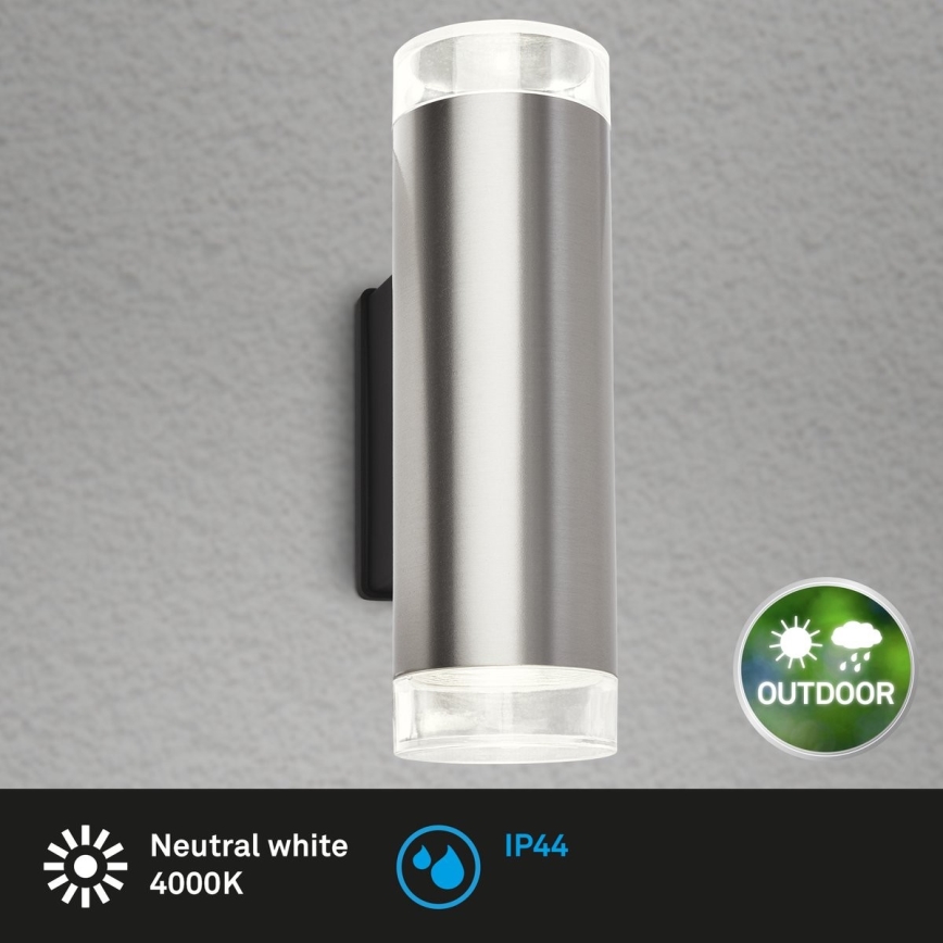 Brilo - LED Spoljna zidna lampa 2xGU10/4,7W/230V IP44 4000K mat krom