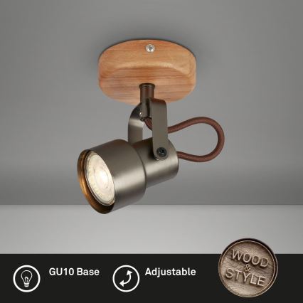 Brilo - LED spot svetiljka TAHUN 1xGU10/5W/230V braon