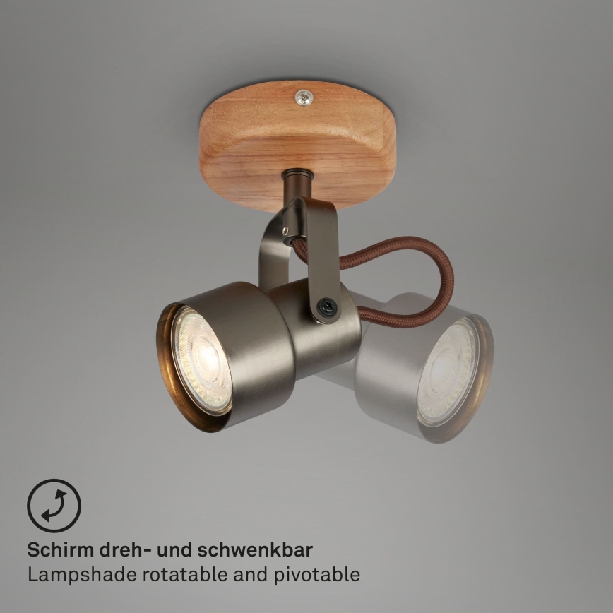 Brilo - LED spot svetiljka TAHUN 1xGU10/5W/230V braon