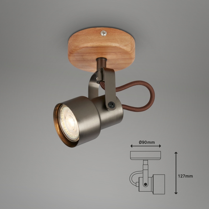 Brilo - LED spot svetiljka TAHUN 1xGU10/5W/230V braon