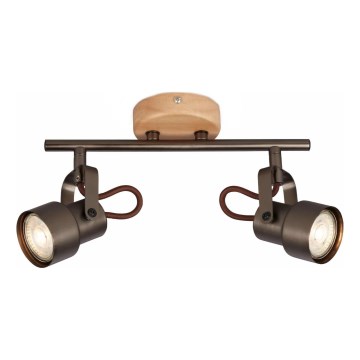 Brilo - LED spot svetiljka TAHUN 2xGU10/5W/230V braon