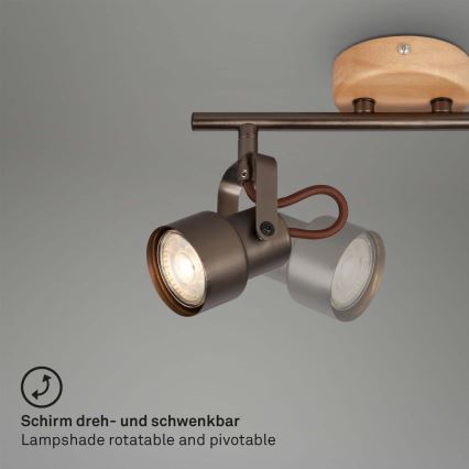 Brilo - LED spot svetiljka TAHUN 2xGU10/5W/230V braon