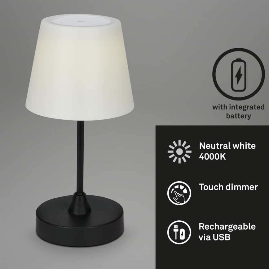 Brilo - LED Vanjska prigušivi punjiva lampa LED/3W/5V IP44