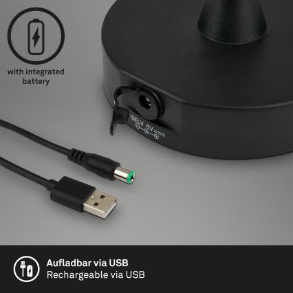 Brilo - LED Vanjska prigušivi punjiva lampa LED/3W/5V IP44