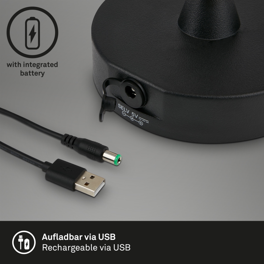 Brilo - LED Vanjska prigušivi punjiva lampa LED/3W/5V IP44