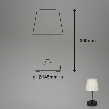 Brilo - LED Vanjska prigušivi punjiva lampa LED/3W/5V IP44