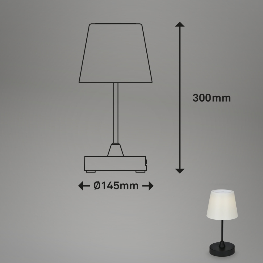 Brilo - LED Vanjska prigušivi punjiva lampa LED/3W/5V IP44