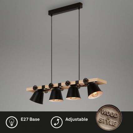 Brilo - Luster na sajli TALLE 4xE27/40W/230V fikus elastika