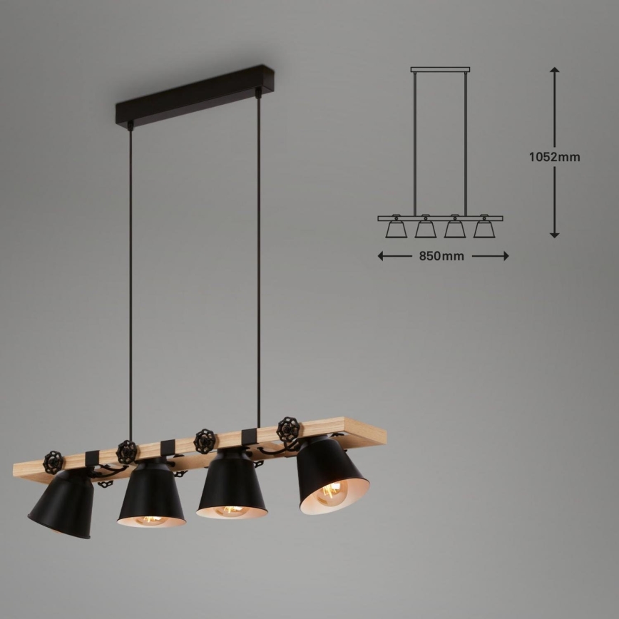 Brilo - Luster na sajli TALLE 4xE27/40W/230V fikus elastika