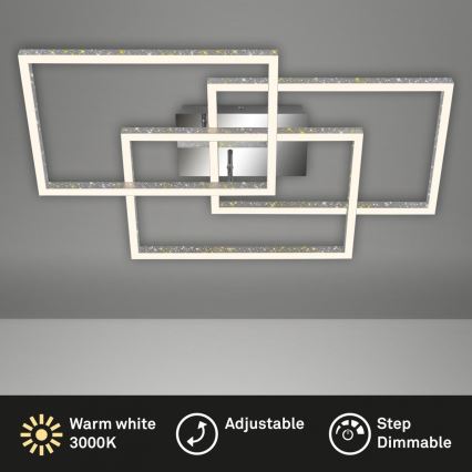 Brilo - prigušiva LED stropna svetiljka FRAME LED/57W/230V 3000K mat hrom