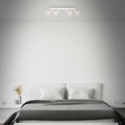 Brilo - Reflektorska lampa RETRO 4xE14/25W/230V bela