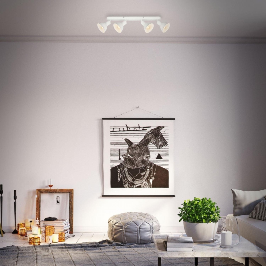 Brilo - Reflektorska lampa RETRO 4xE14/25W/230V bela