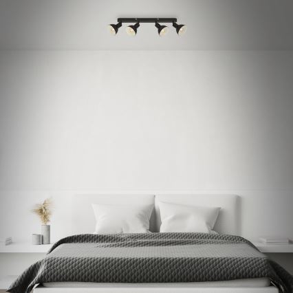 Brilo - Reflektorska lampa RETRO 4xE14/25W/230V crno