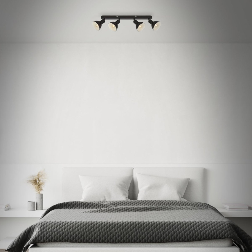 Brilo - Reflektorska lampa RETRO 4xE14/25W/230V crno