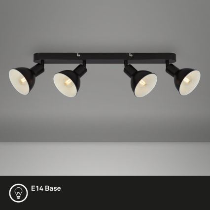 Brilo - Reflektorska lampa RETRO 4xE14/25W/230V crno