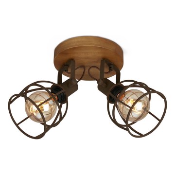 Brilo - Reflektorska lampa VINTAGE 2xE27/25W/230V braon