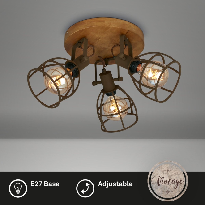 Brilo - Reflektorska lampa VINTAGE 3xE27/25W/230V