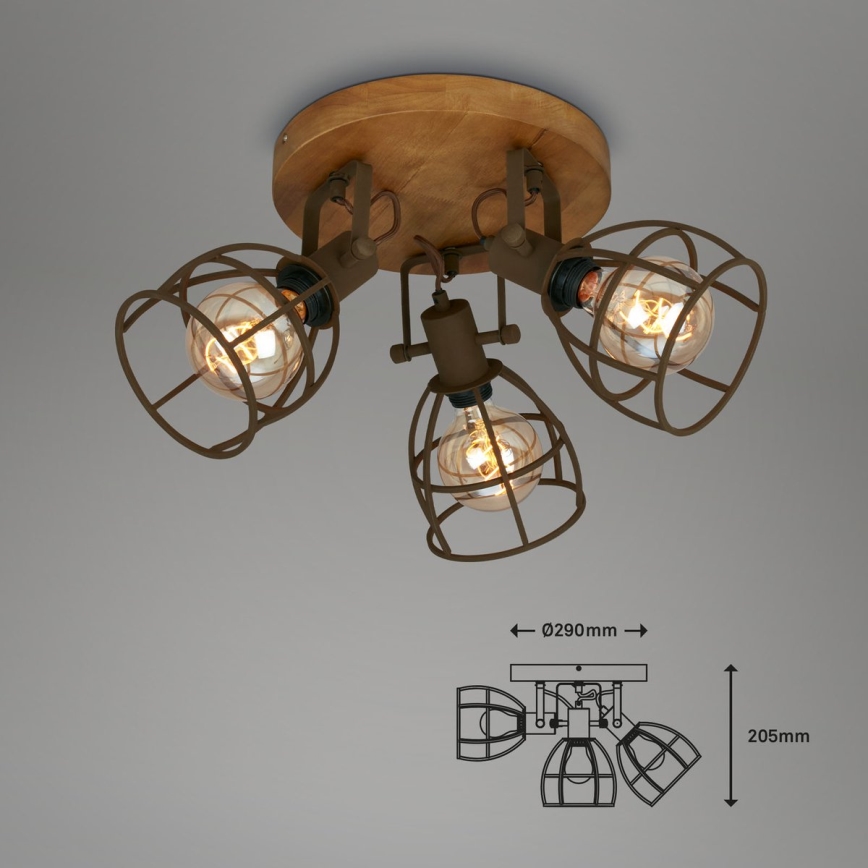 Brilo - Reflektorska lampa VINTAGE 3xE27/25W/230V