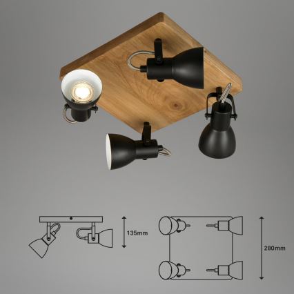 Brilo - Reflektorska lampa VINTAGE 4xGU10/35W/230V