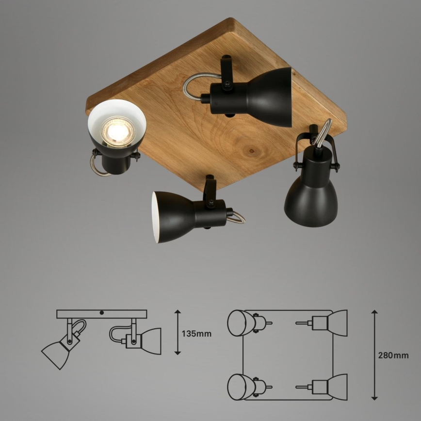 Brilo - Reflektorska lampa VINTAGE 4xGU10/35W/230V