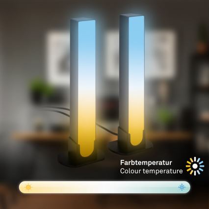 Brilo - Set 2x LED RGBIC Prigušiva stona lampa LED/12W/230V 3000-6500K Wi-Fi Tuya