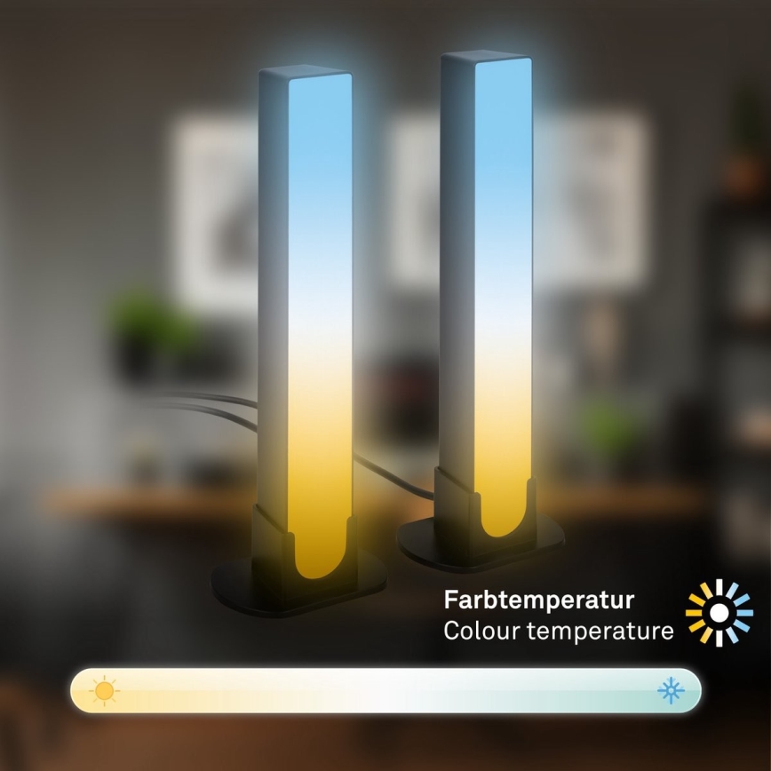Brilo - Set 2x LED RGBIC Prigušiva stona lampa LED/12W/230V 3000-6500K Wi-Fi Tuya