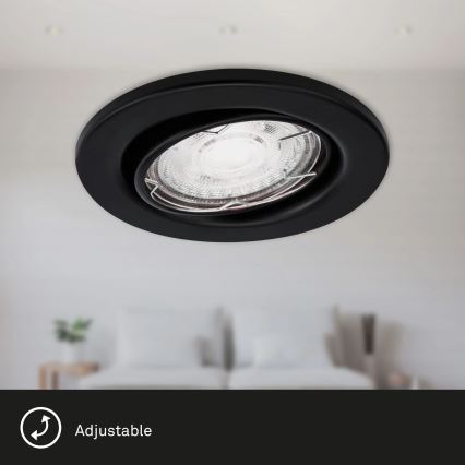Brilo - Set 3x LED Ugradbena lampa za kupatilo 1xGU10/5W/230V IP23 crno