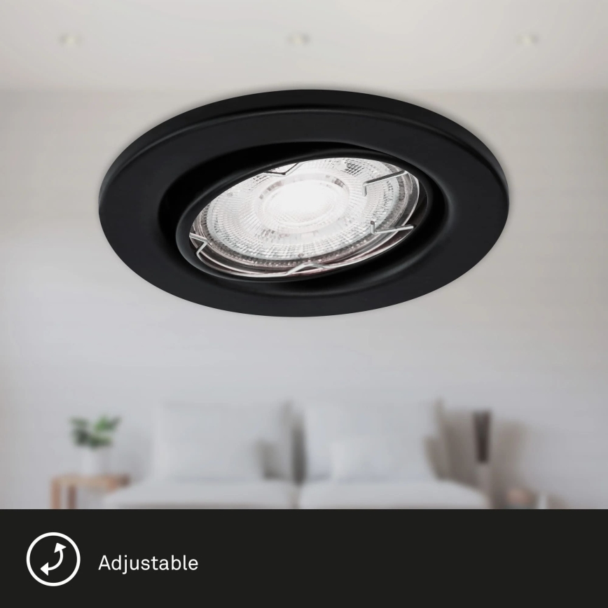 Brilo - Set 3x LED Ugradbena lampa za kupatilo 1xGU10/5W/230V IP23 crno