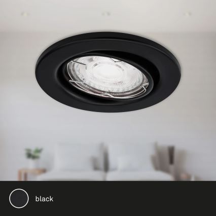 Brilo - Set 3x LED Ugradbena lampa za kupatilo 1xGU10/5W/230V IP23 crno