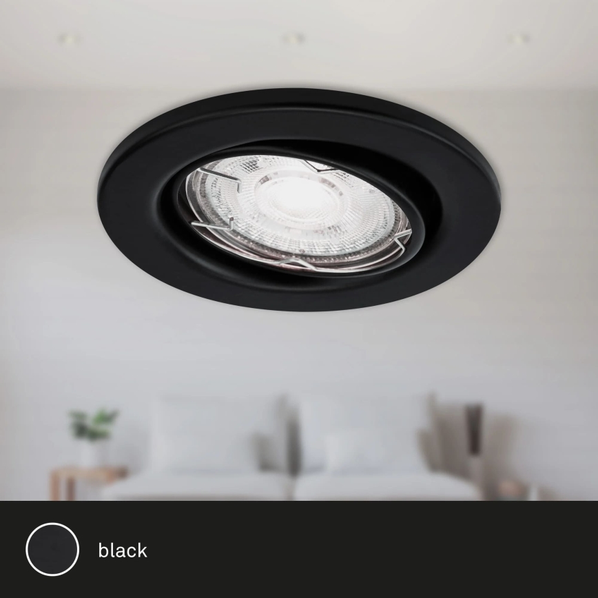 Brilo - Set 3x LED Ugradbena lampa za kupatilo 1xGU10/5W/230V IP23 crno