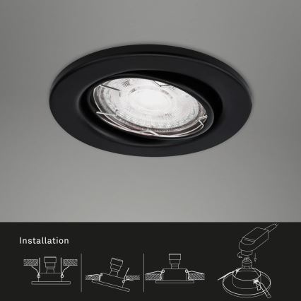 Brilo - Set 3x LED Ugradbena lampa za kupatilo 1xGU10/5W/230V IP23 crno