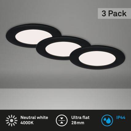 Brilo - Set 3x LED Ugradbena lampa za kupatilo FLAT LED/7W/230V IP44