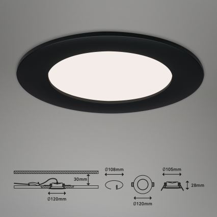 Brilo - Set 3x LED Ugradbena lampa za kupatilo FLAT LED/7W/230V IP44