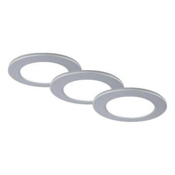 Brilo - Set 3x LED Ugradbena lampa za kupatilo LED/4W/230V IP44 3000/4000K srebrno