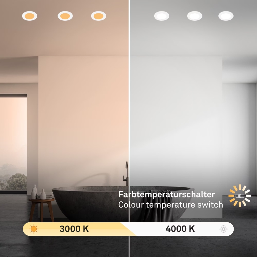 Brilo - Set 3x LED Ugradbena lampa za kupatilo LED/4W/230V IP44 3000/4000K bela