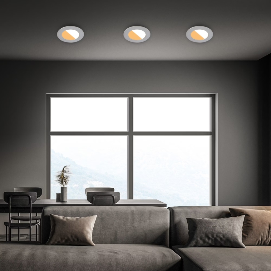 Brilo - Set 3x LED Ugradbena lampa za kupatilo LED/4W/230V IP44 3000/4000K srebrno
