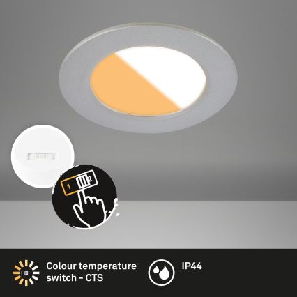 Brilo - Set 3x LED Ugradbena lampa za kupatilo LED/4W/230V IP44 3000/4000K srebrno